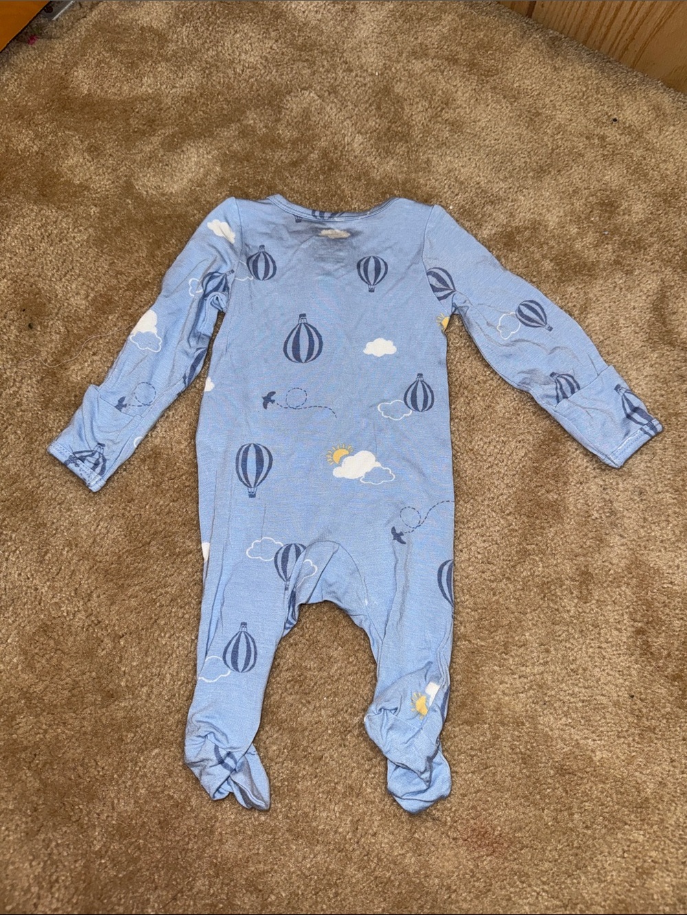 Carter's Blue Hot Air Balloon Footed One-Piece - Picture 3 of 6